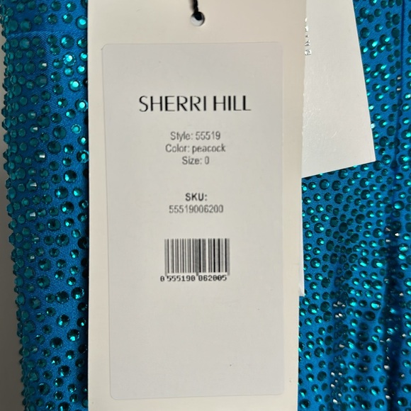 Peacock blue studded prom dress - Picture 8 of 8